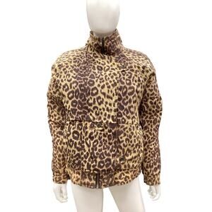 Vintage Kaos Women’s Puffer/ Bomber Jacket SZ S Animal Print Zipper Snap Buttons